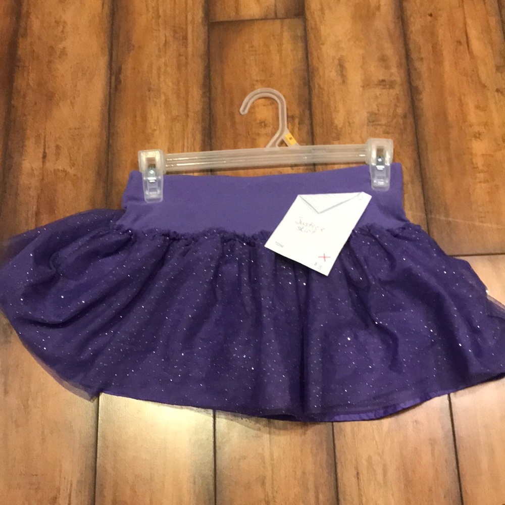 justice purple sparkly skirt